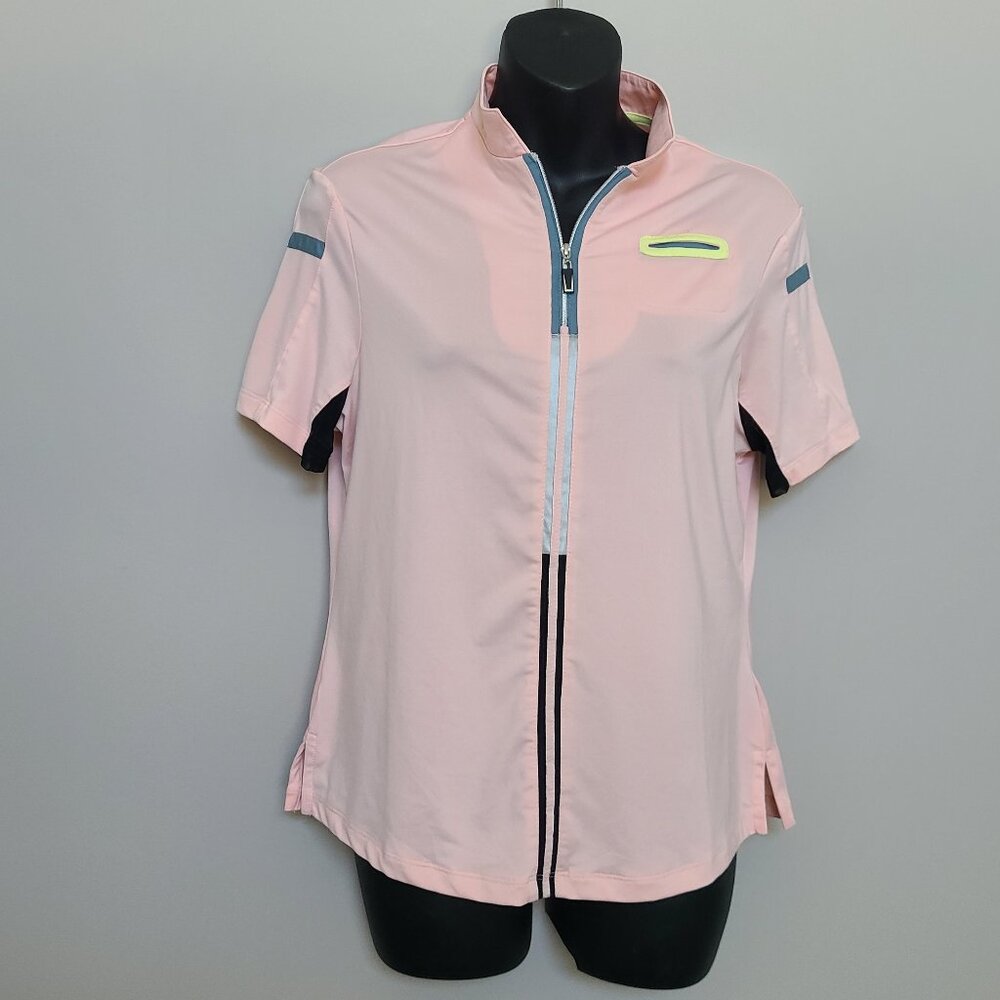 Jamie Sadock Quarter Zip short Sleeve Golf Top Small Pink